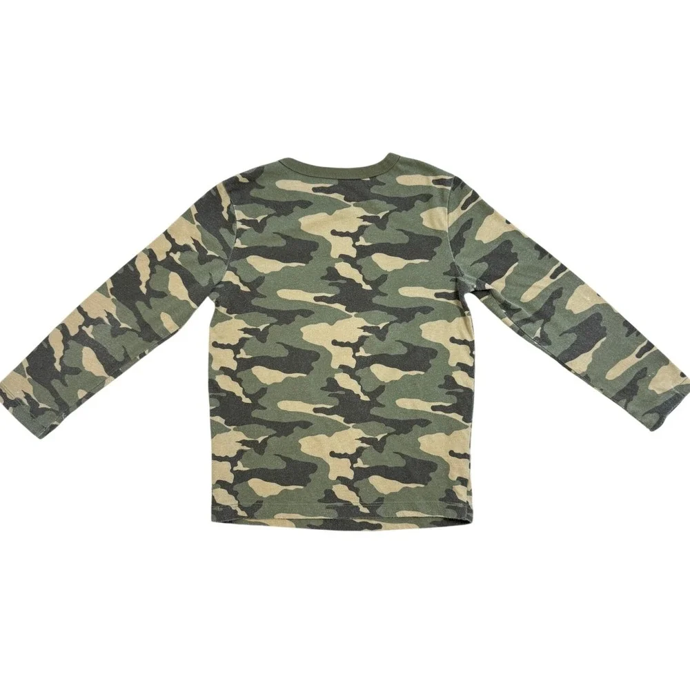 Wonder Nation Boys Camo Long Sleeve T-Shirt Green Camouflage Size S 6-7